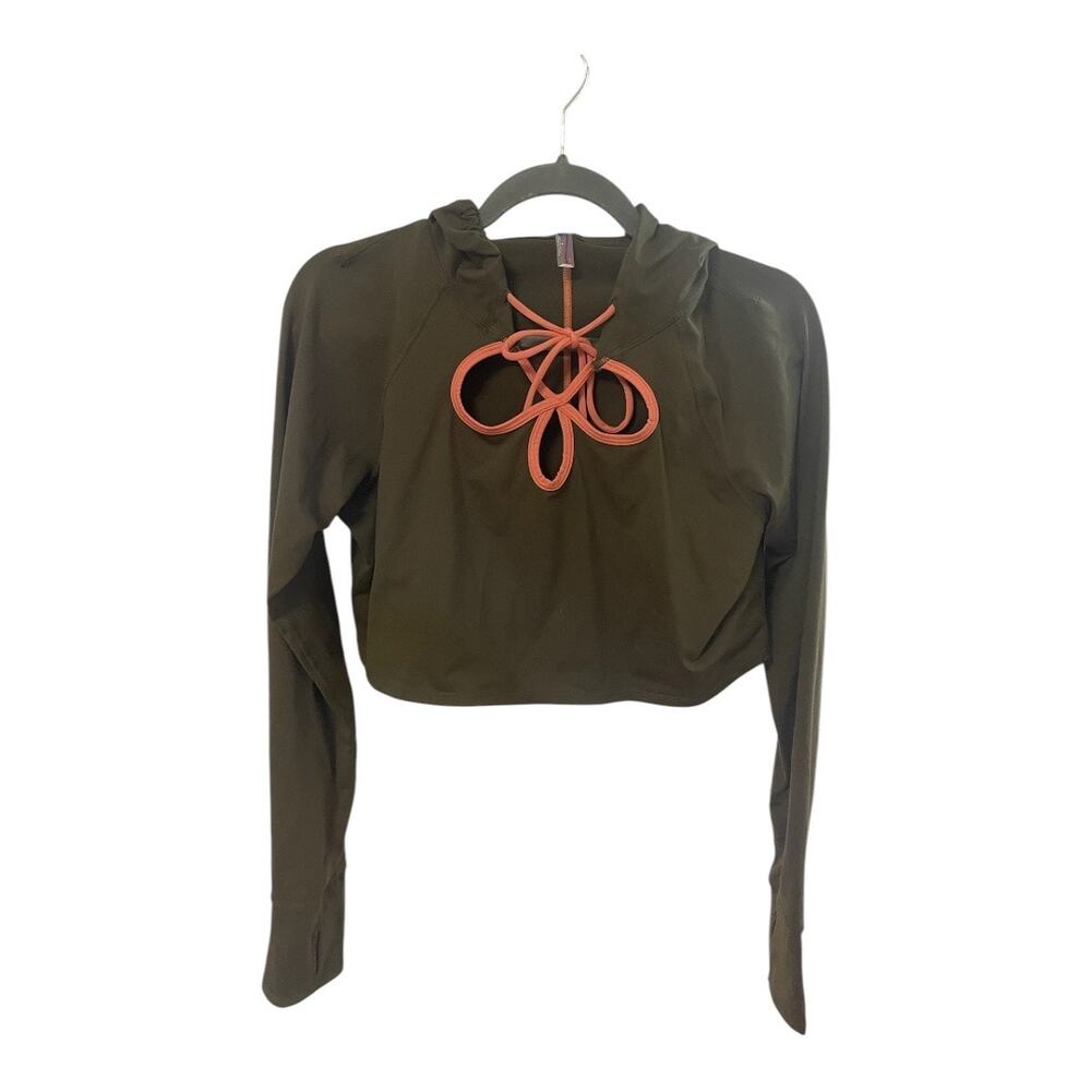 Free People Movement Hoodie Cropped Top Long Sleeve Athleisure Outdoors Spring M - Picture 2 of 9